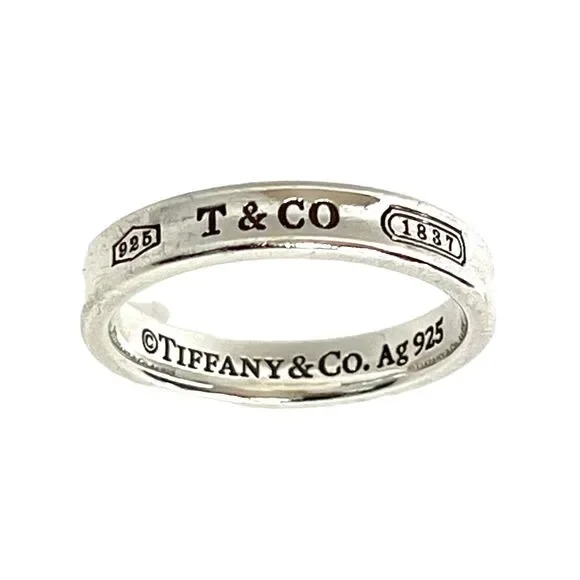 Tiffany & Co 1837 Ring - Narrow - Sz 5 - 925 Silver - Picture 8 of 16